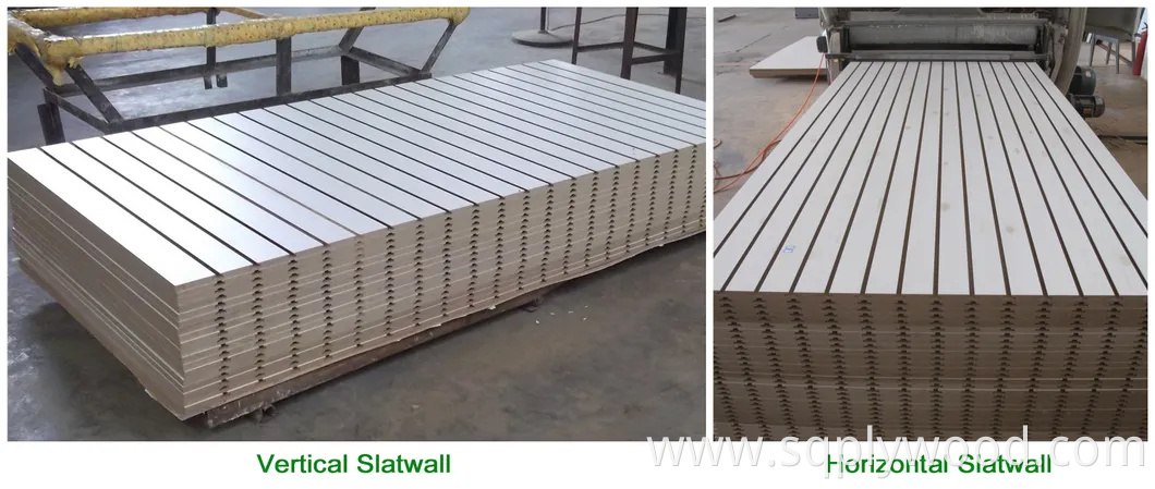 Melamine Grooved MDF Slot/Slatwall MDF for Display Furniture